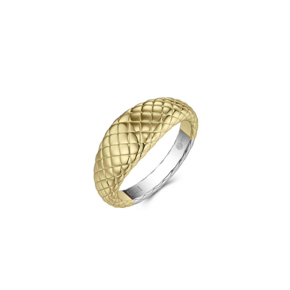 R499Y Gisser Jewels goldplated zilveren ring Snake Skin