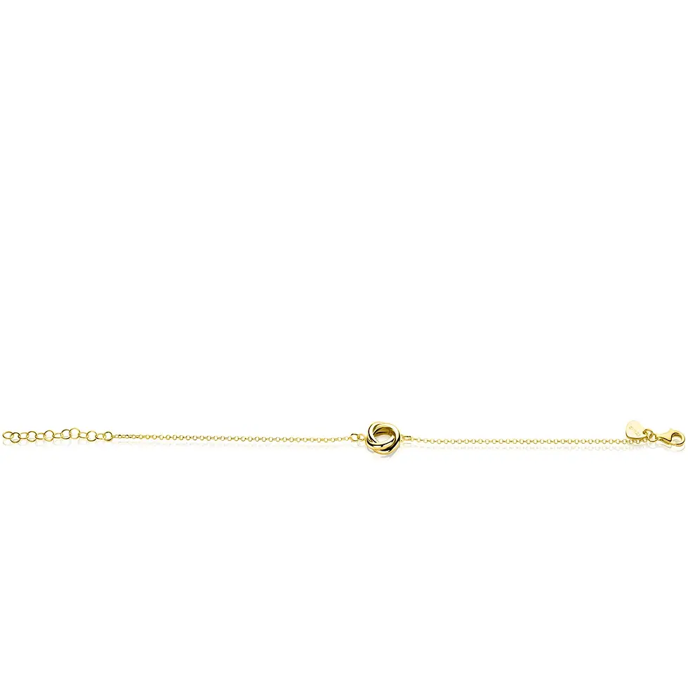 ZIA2890G ZINZI goldplated zilveren armband met 3 ringen in elkaar