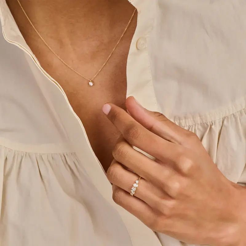 Thumbnail: LG3014Y Blush Lab Grown Diamonds collier met solitair diamant 0.15ct