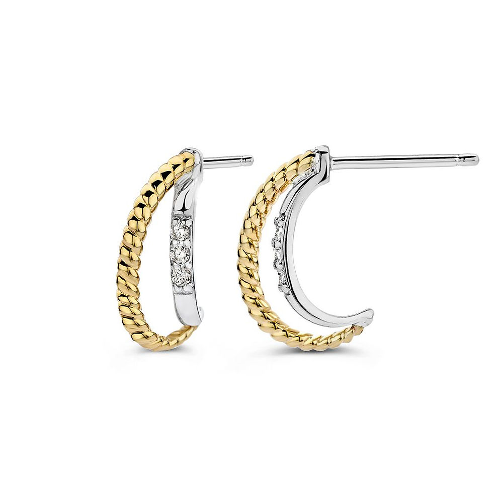 OF627646 ExcellentJewelry oorstekers zilver met 14k goud