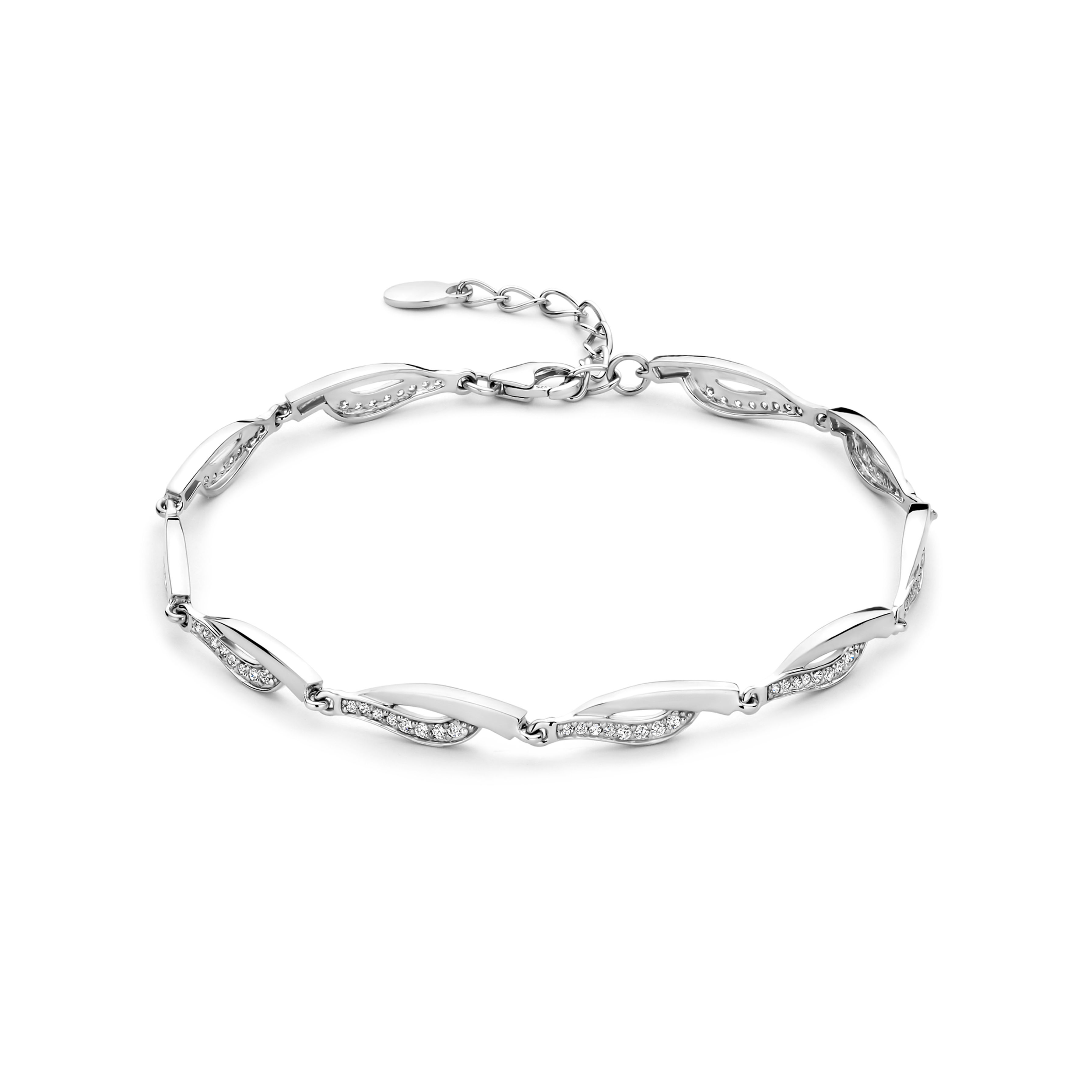 623.888.185 Rosa di Luca zilveren armband met zirconia