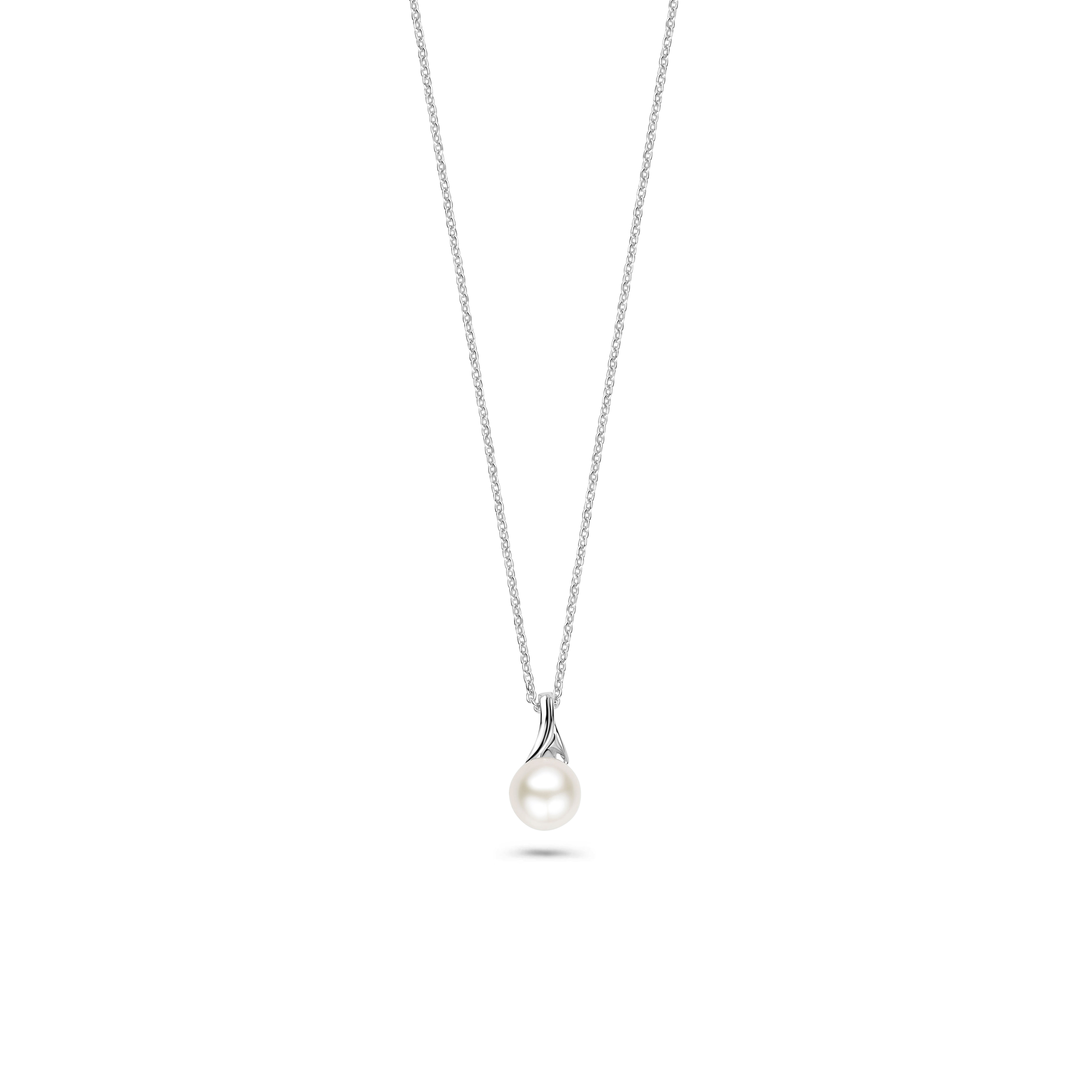 624.063 Rosa di Luca zilveren collier parel hanger