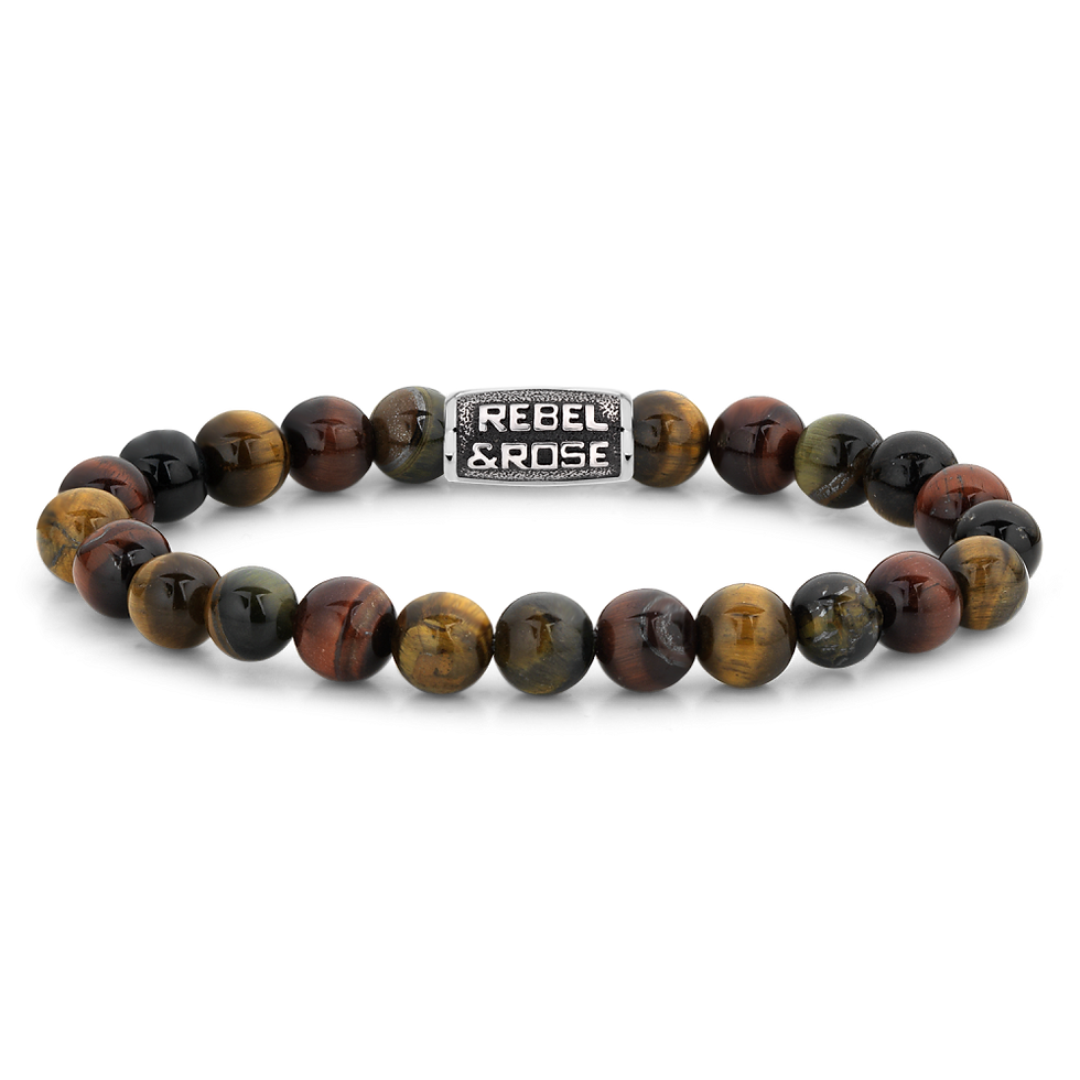 RR-80095-V Rebel & Rose armband Who's Afraid of the Tiger Vintage - 8mm