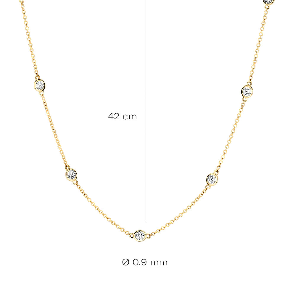 Thumbnail: 3172YZI Blush geelgouden collier zirconia