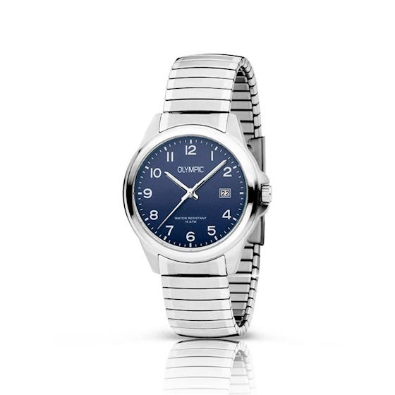OL26HSS308 Olympic Charlie herenhorloge rekband staal