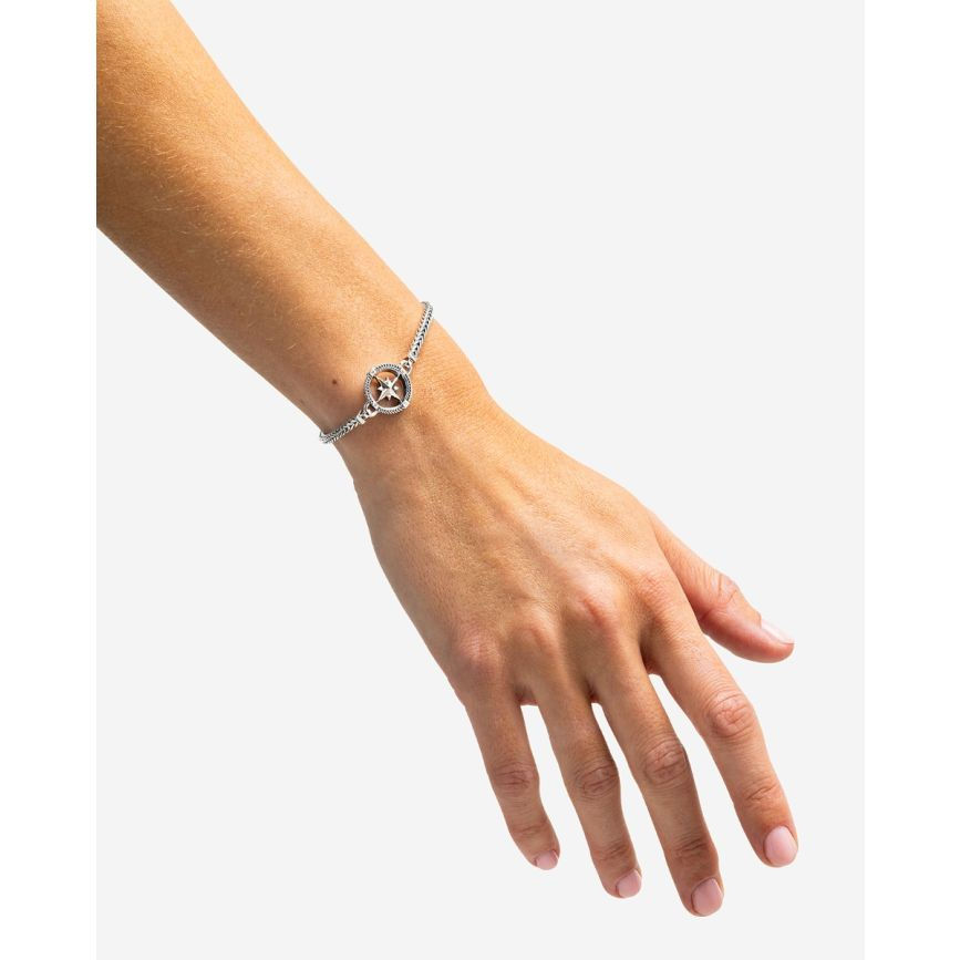 Thumbnail: 048 Buddha to Buddha Barbara Mini Kompas Armband Zilver