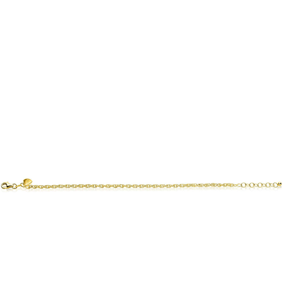 ZIA2844G ZINZI goldplated zilveren platte koord armband