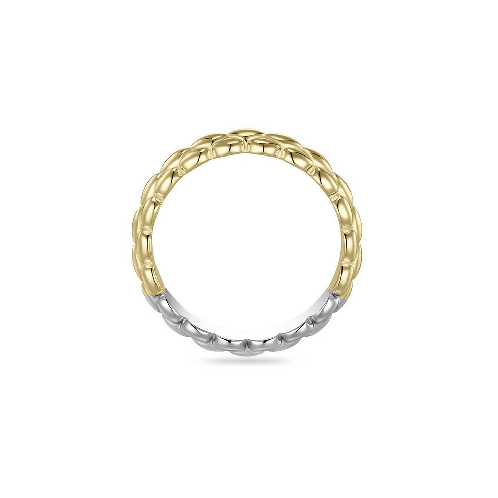 R490Y Gisser Jewels zilver vergulde ring met fantasie patroon.