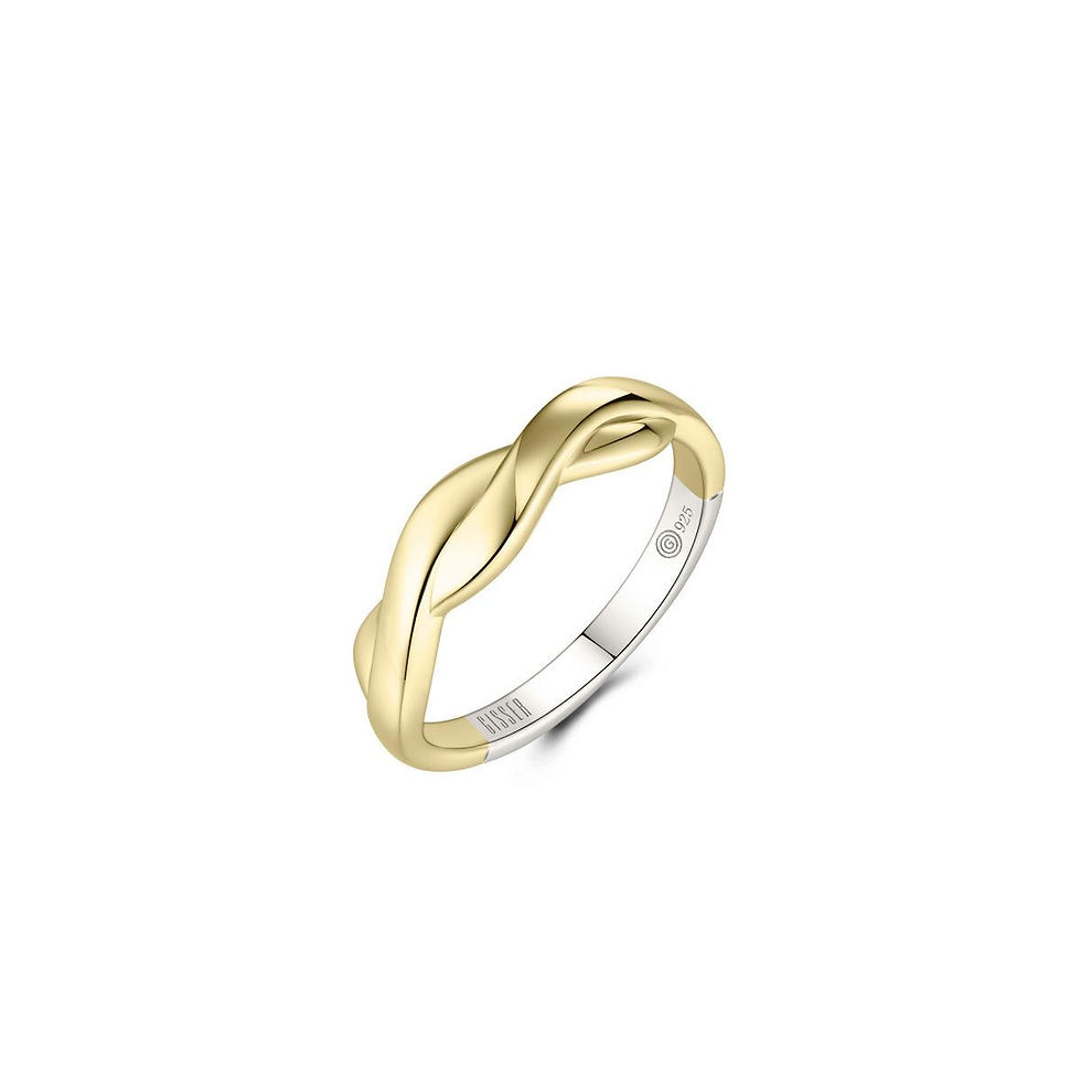 R497Y Gisser Jewels  zilver vergulde ring crossover