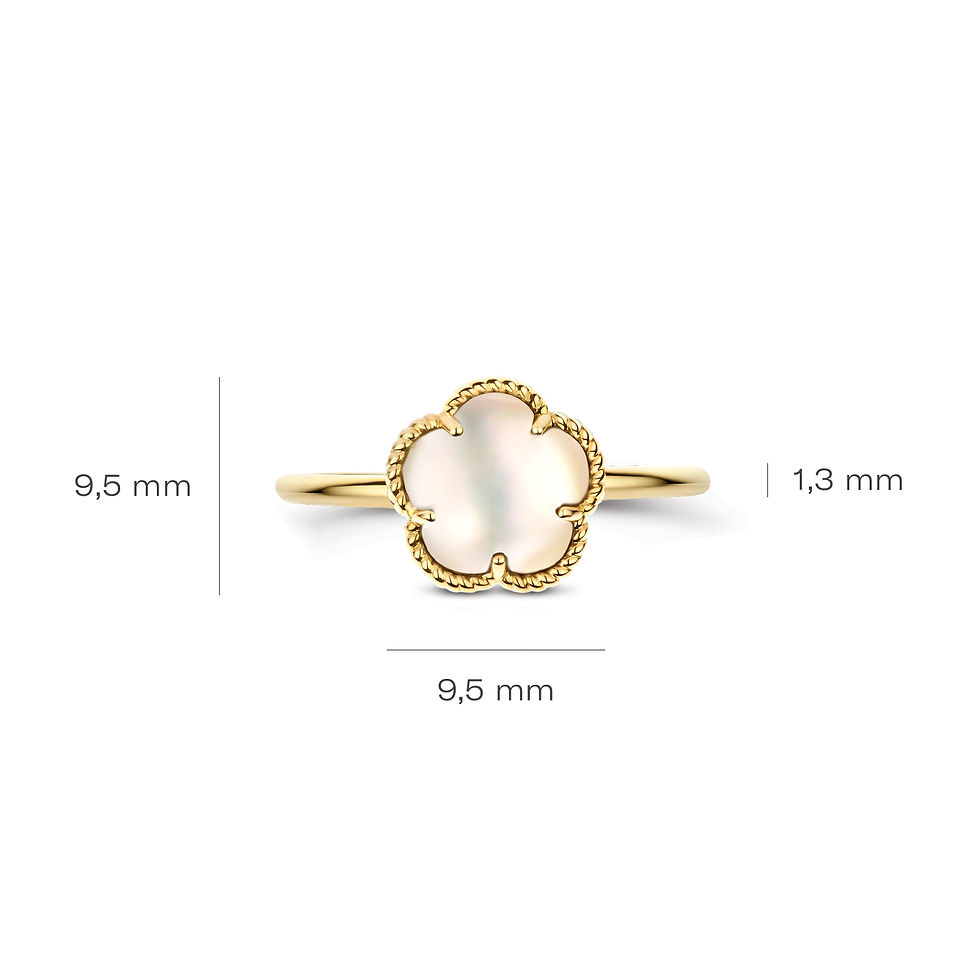 Thumbnail: 1281YMW Blush geelgouden ring parelmoer bloemvorm