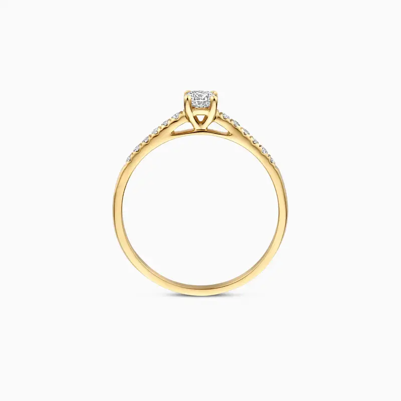 Thumbnail: LG1017Y Blush Lab Grown Diamonds geelgouden solitairring  0.32ct