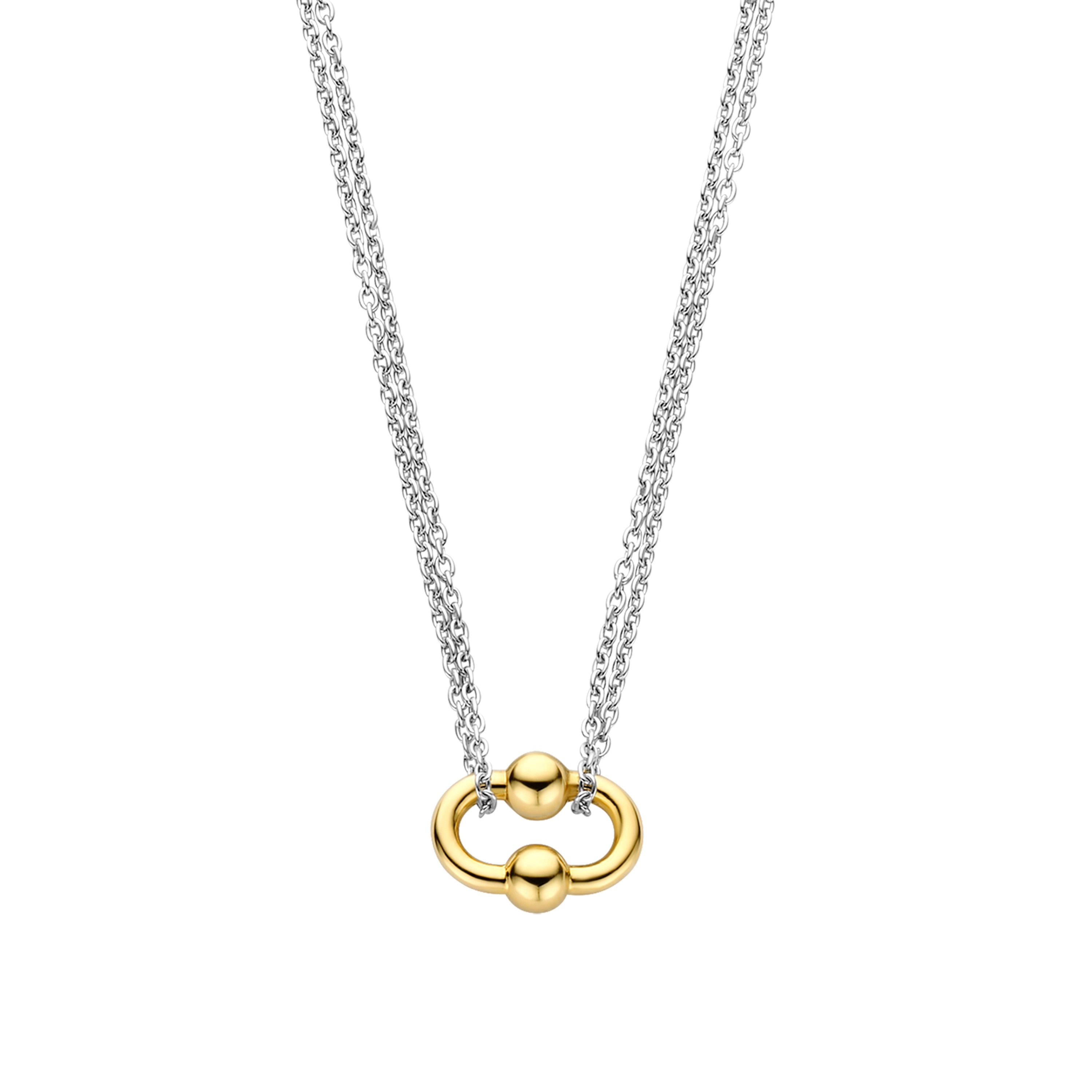 34019SY Ti Sento zilveren collier verguld