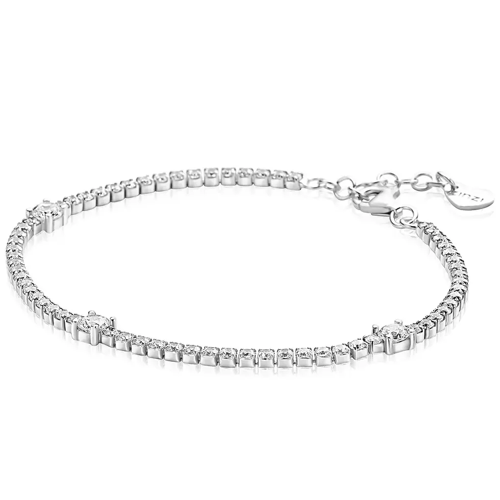 ZIA2894 ZINZI zilveren tennisarmband fantasie met zirconia