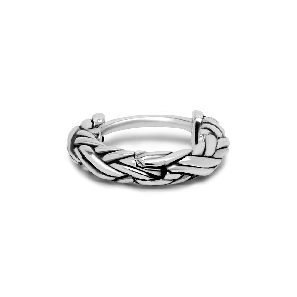 Thumbnail: 421 Buddha to Buddha Katja Earhoop Silver Single Piece