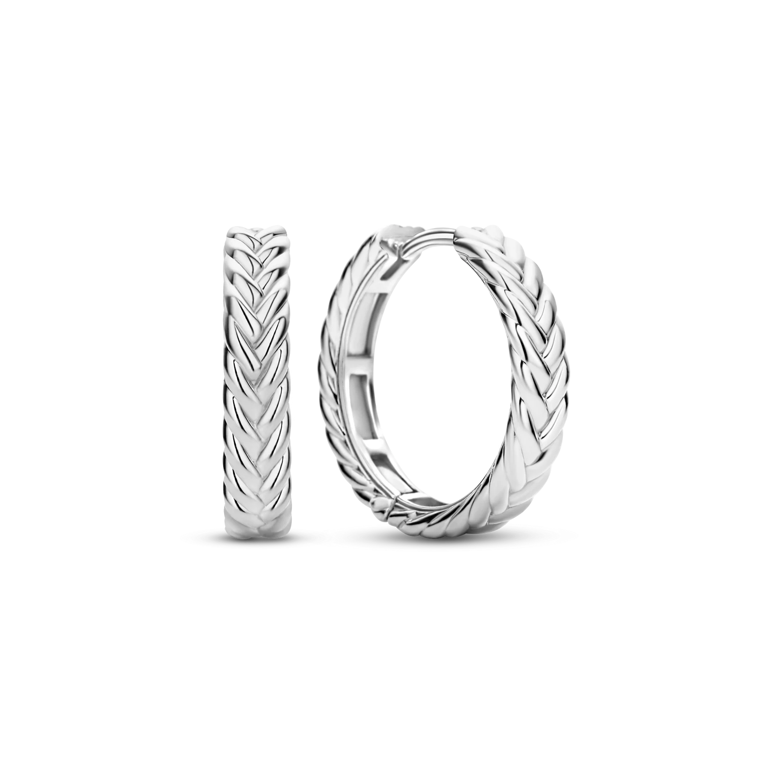 7883SI Ti Sento zilveren oorringen gevlochten