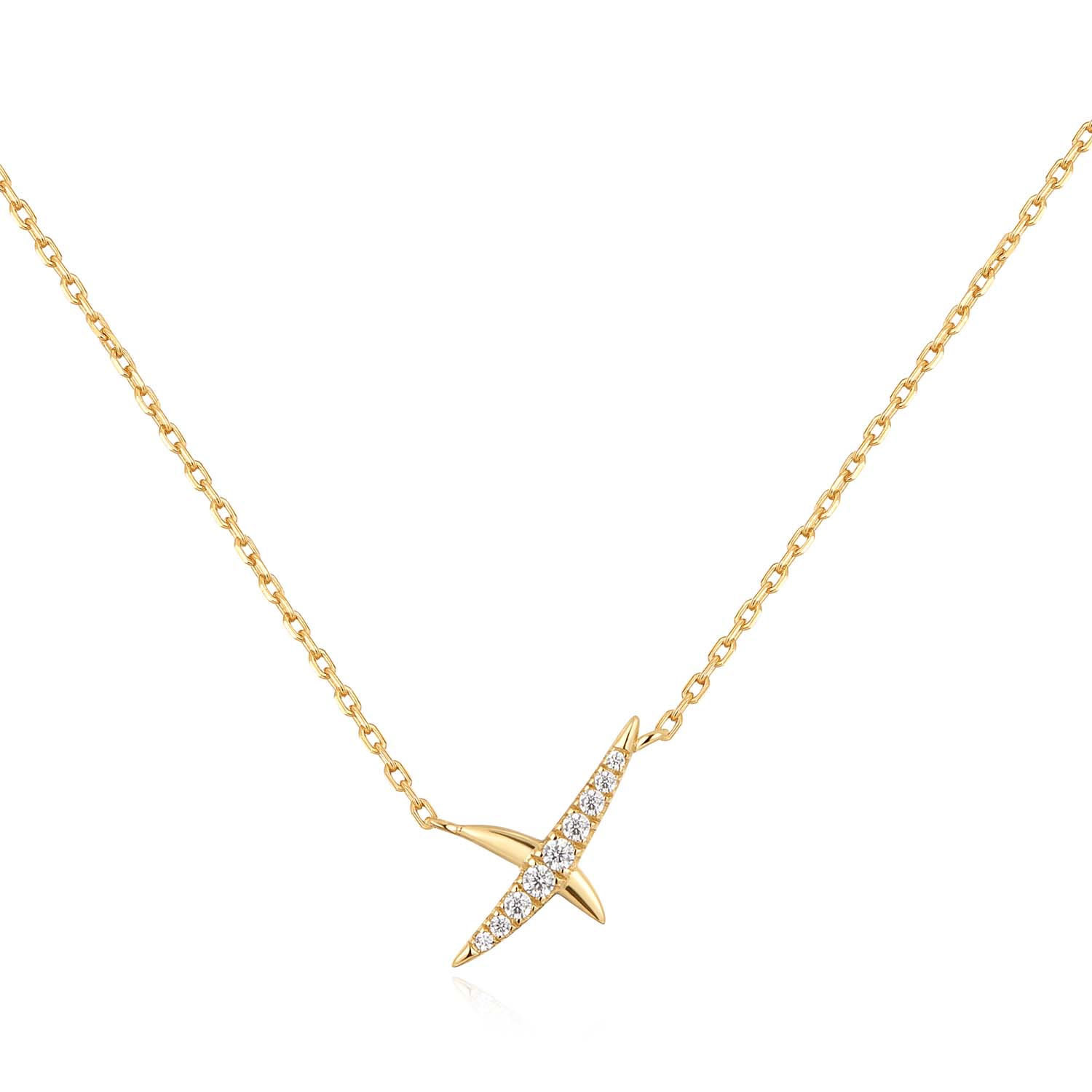 N057-01G Ania Haie Gold Kiss Pavé Necklace