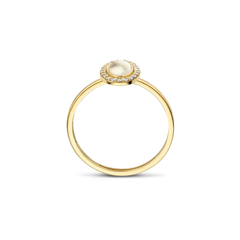 Thumbnail: 1279YMQ Blush geelgouden ring parelmoer en zirconia