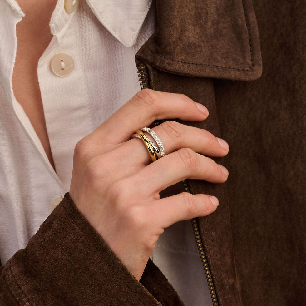 12422ZY Ti Sento goldplated zilveren cross-over ring met zirconia