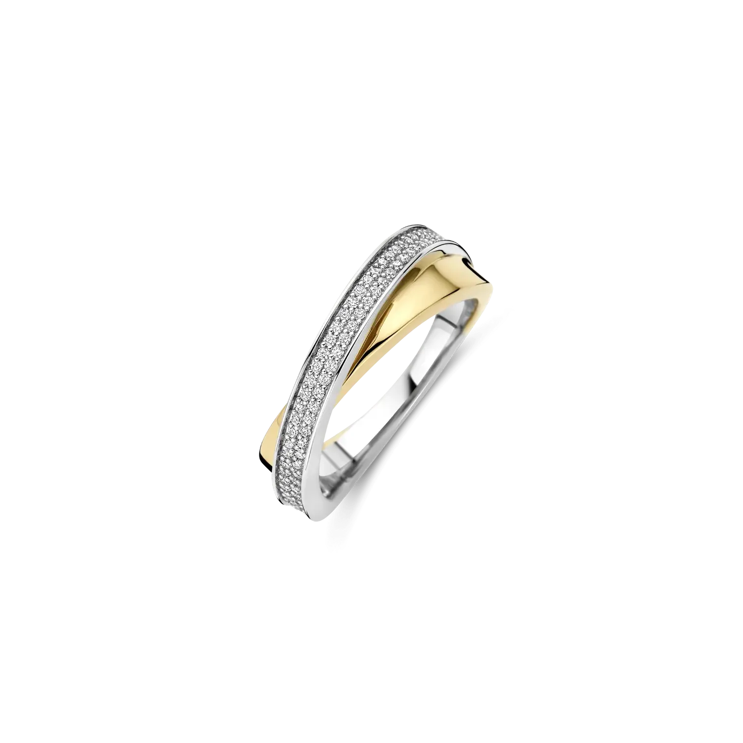 12395ZY Ti Sento ring verguld zilver met zirconia