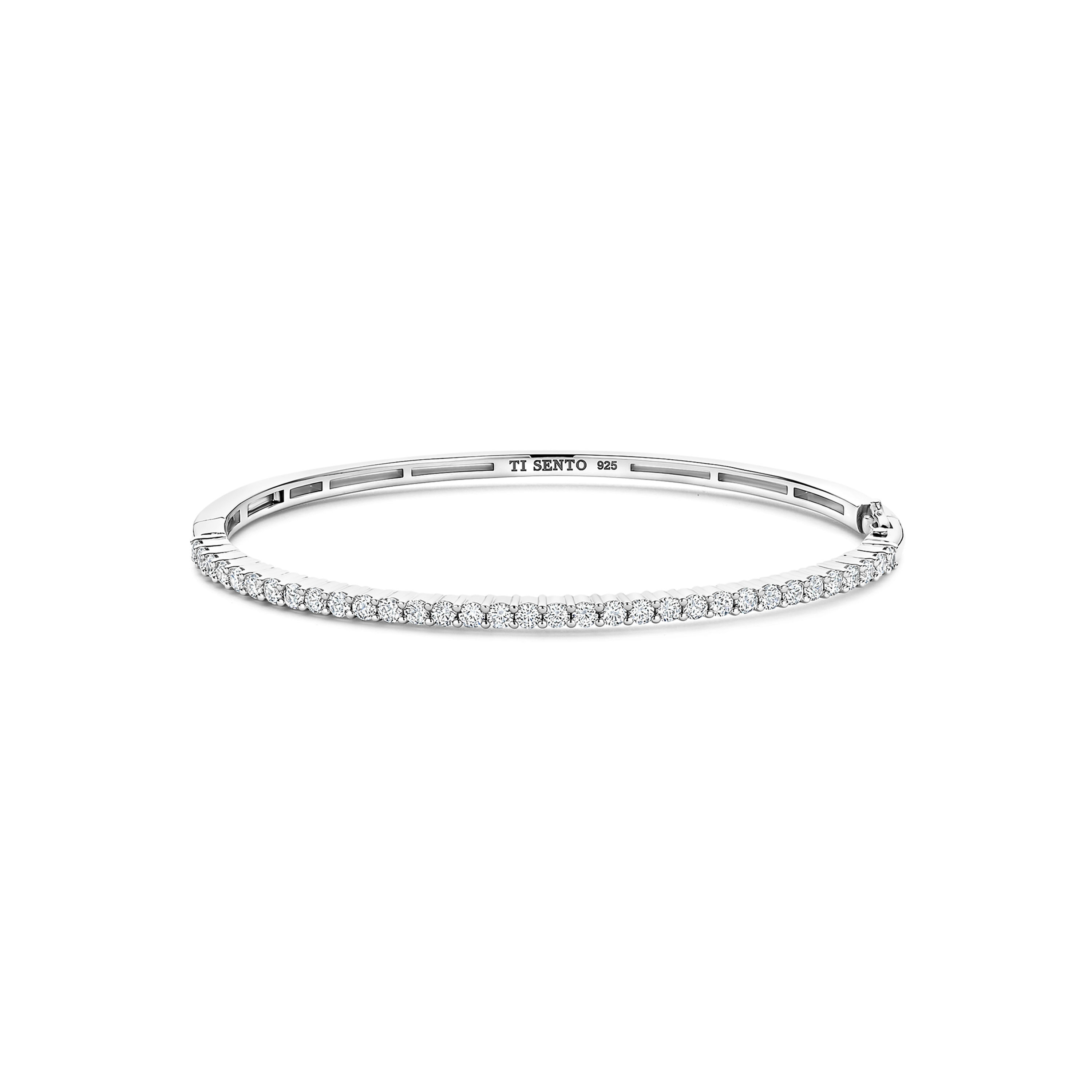 23097ZI Ti Sento zilveren armband bangle met zirconia