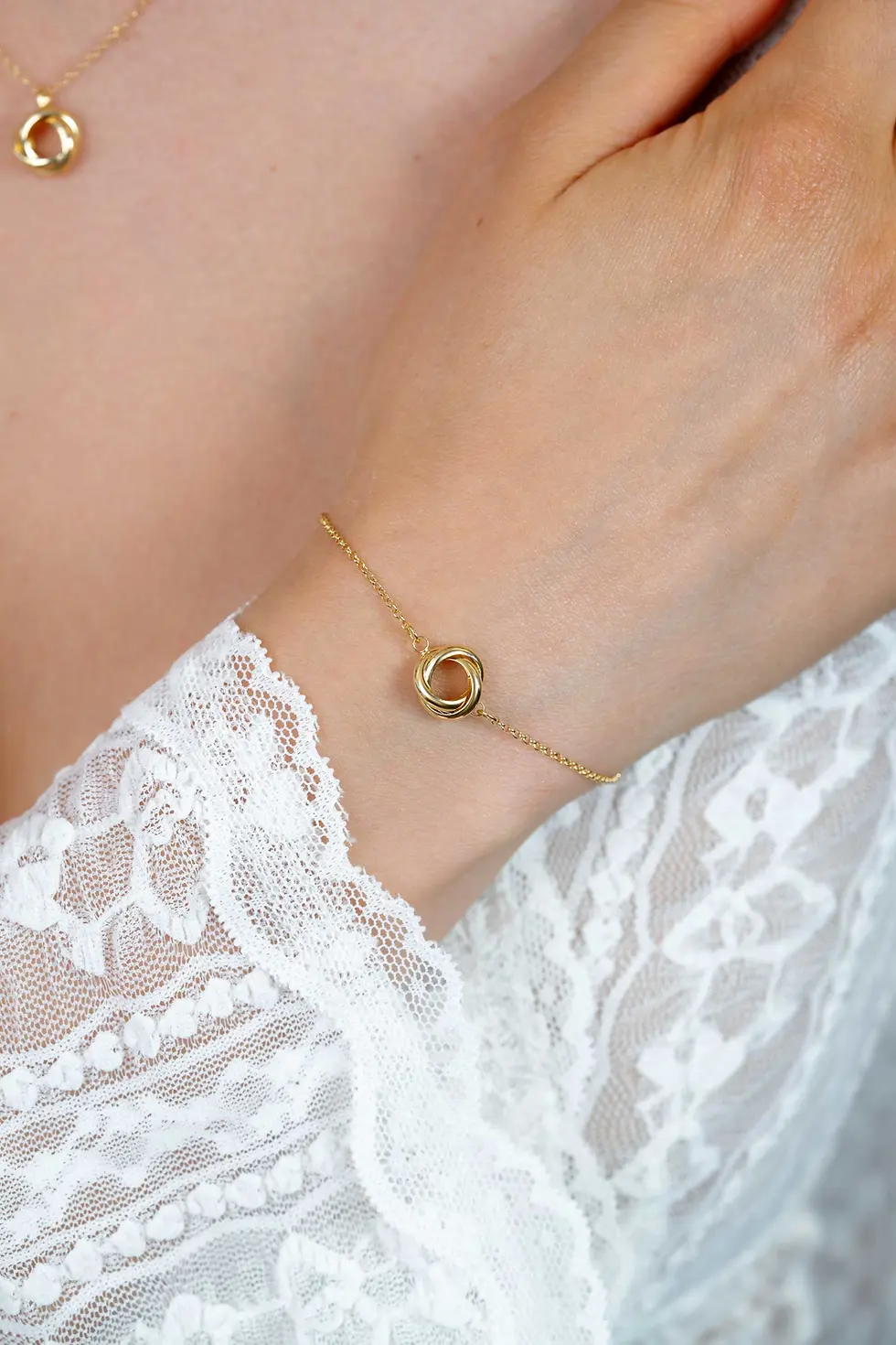 Thumbnail: ZIA2890G ZINZI goldplated zilveren  armband  met 3 ringen in elkaar