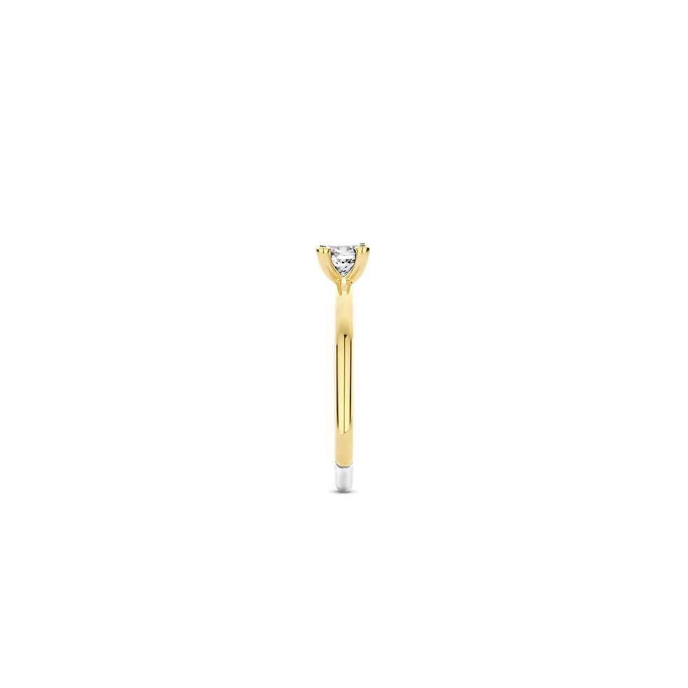 Thumbnail: 12367ZY Ti Sento ring verguld zilver solitair met zirconia