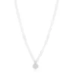 ZIC2905B ZINZI zilveren collier met hanger blauw klaverje vier