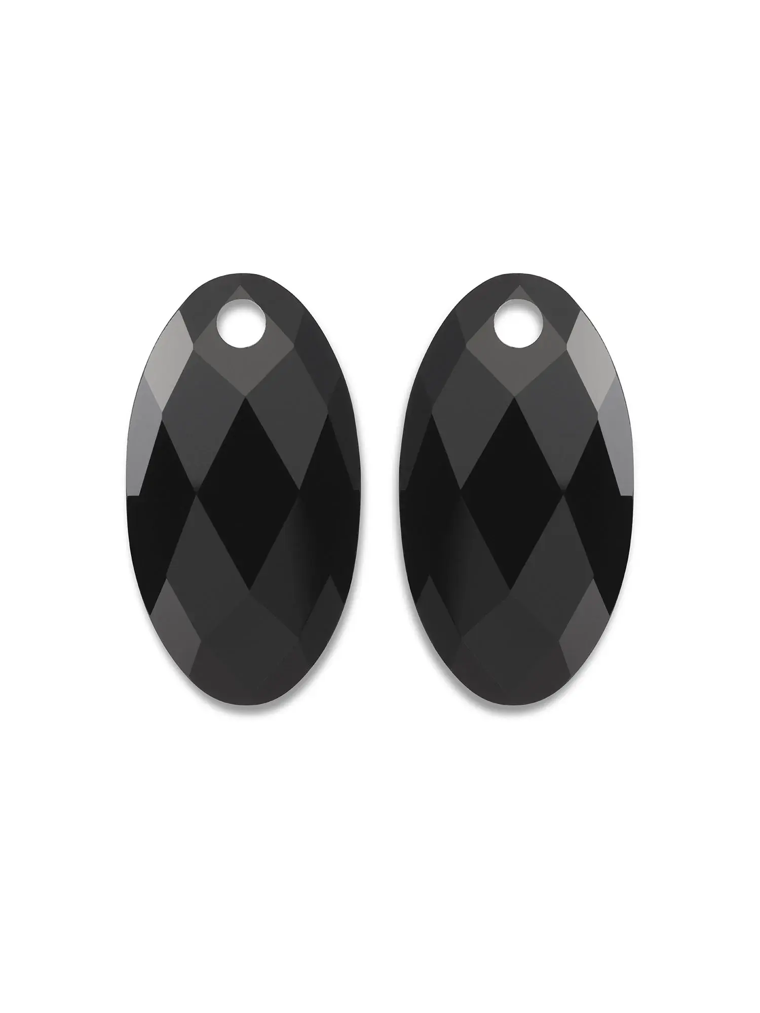 EAGEM07-FCLF-L Sparkling Jewels Oorbel Edelstenen Large Leaf Onyx