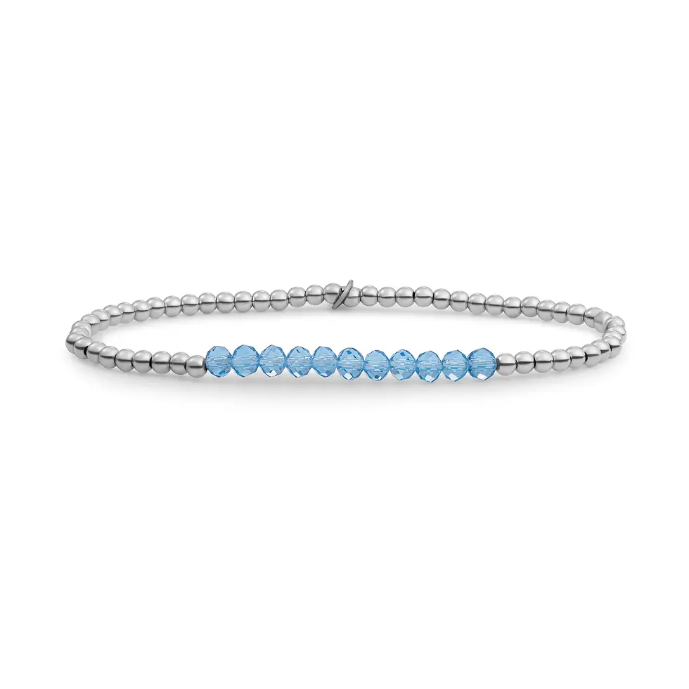SB-GEM56-3MM-LINE Sparkling Jewels Aquamarine Universe armband