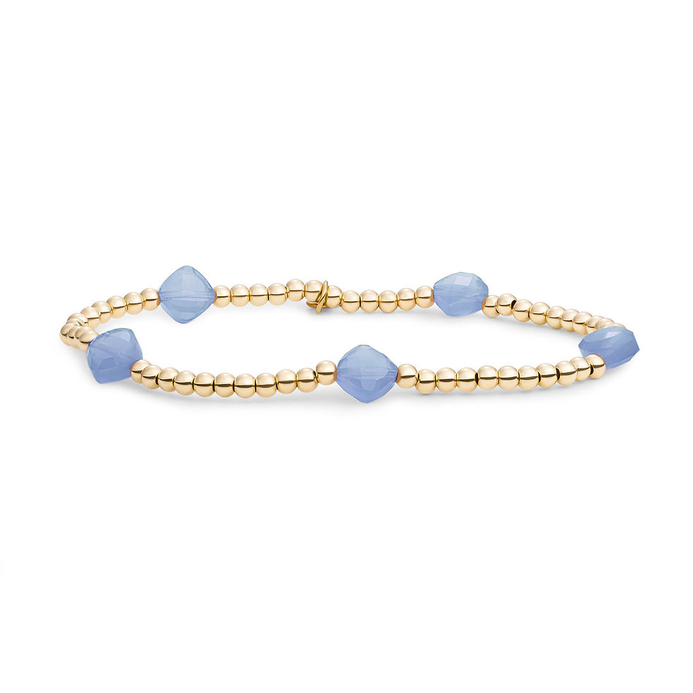 SB-G-3MM-CC-G68 Sparkling Jewels Blue Jade Cushion Cut armband