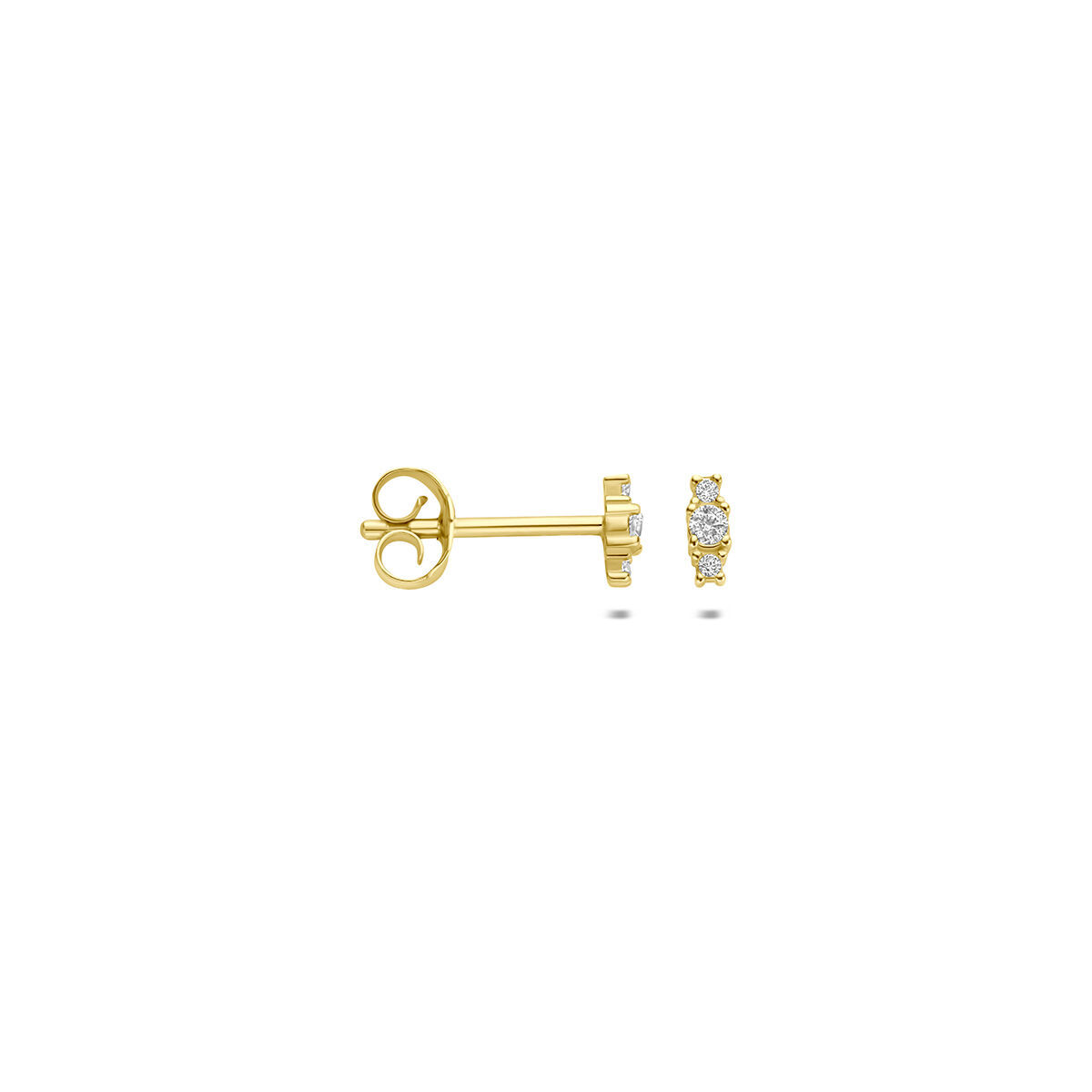 119863 9 karaat oorknoppen met zirconia