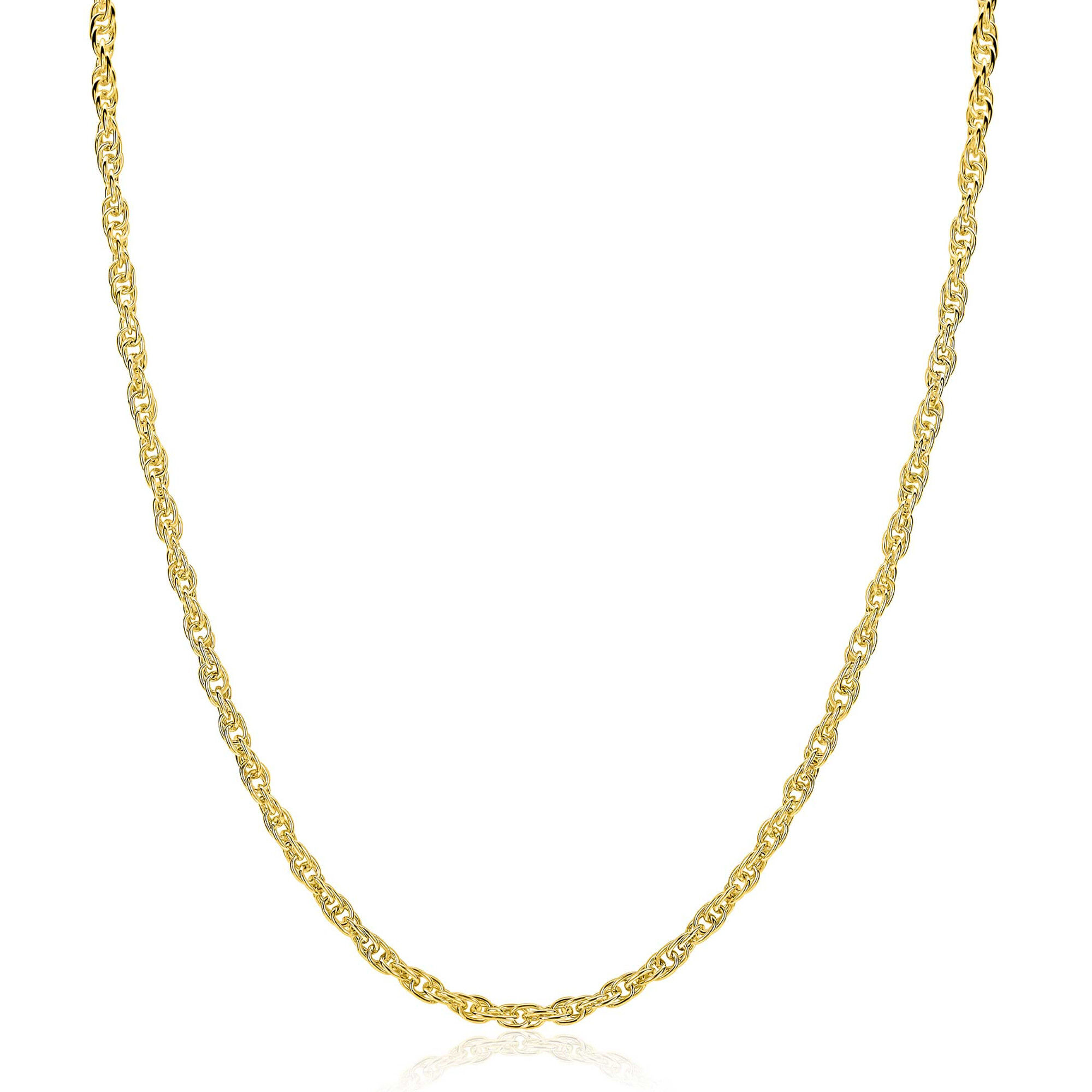 ZIC2844G ZINZI goldplated zilveren platte koord ketting