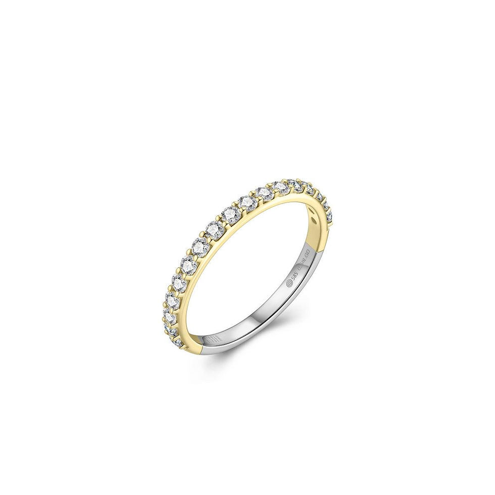 R503Y Gisser Jewels zilver vergulde rijring met zirconia