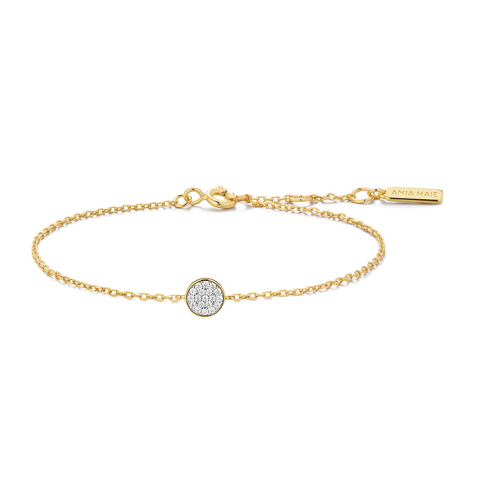 B075-02G Ania Haie Gold Pavé Disc armband