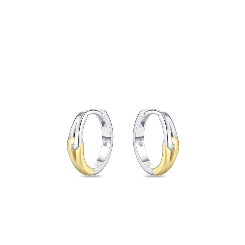KC1060Y Gisser Jewels zilver vergulde klapcreolen geknoopt 14.5mm