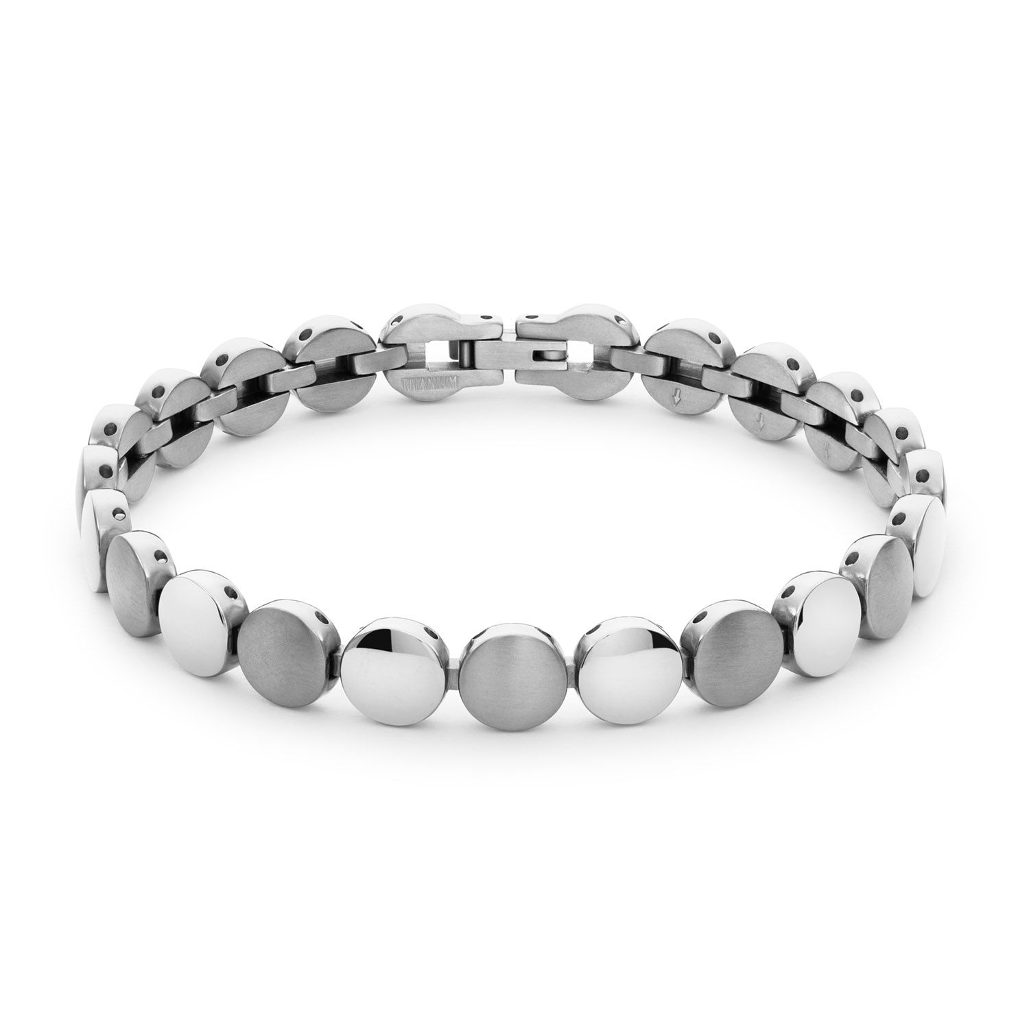 03061-01 Boccia titanium armband rondjes mat/glans
