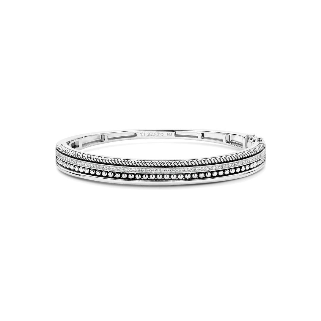 23093ZI Ti Sento zilveren armband bangle met zirconia