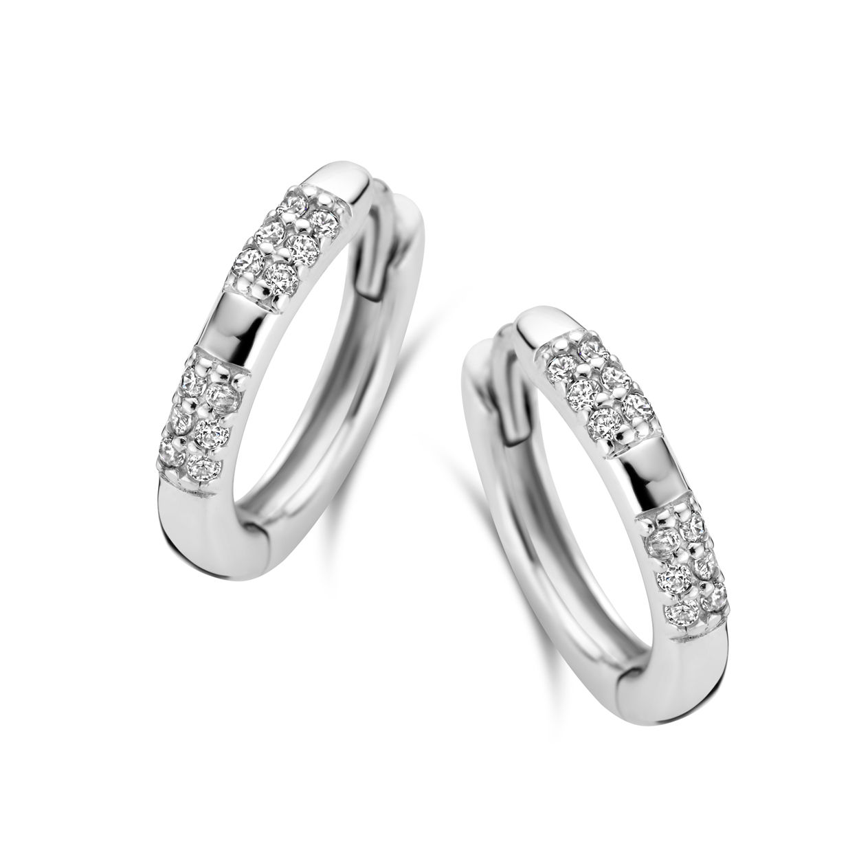 625.124 Rosa di Luca zilveren oorringen met zirconia