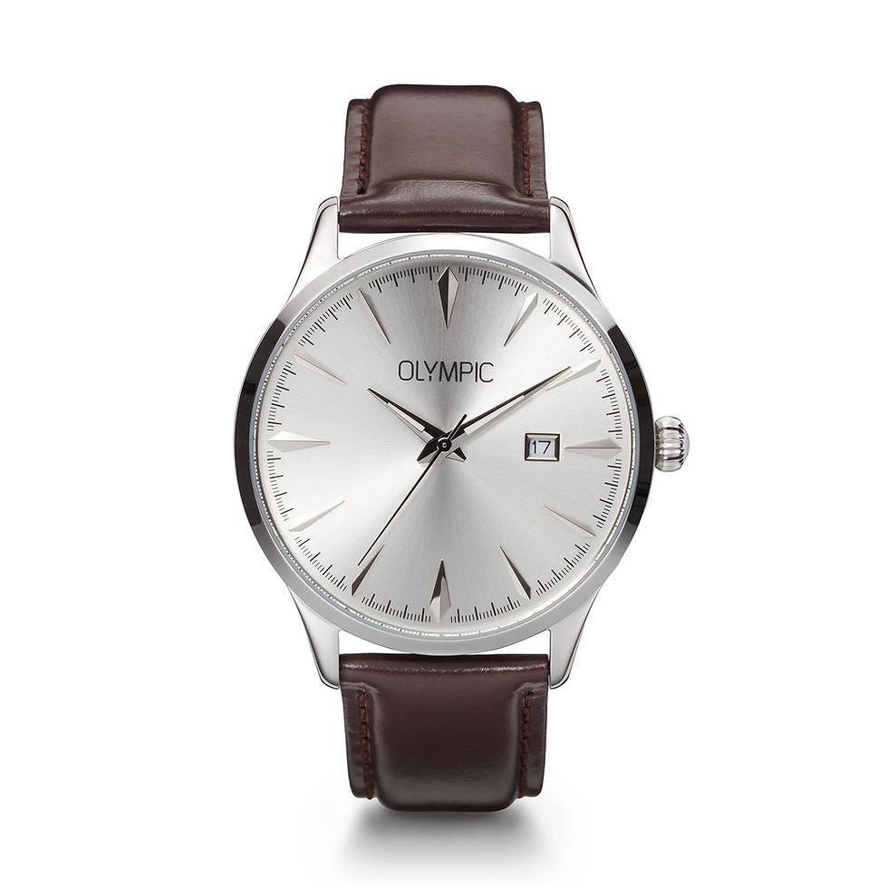 OL90HSL005 Olympic Theo herenhorloge leren band