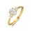 Thumbnail: 218375 14K Geelgouden trilogie ring ovale zirconia