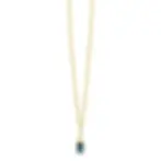 ZIC2896 ZINZI zilveren collier verguld met hanger baquette blauw en zirconia