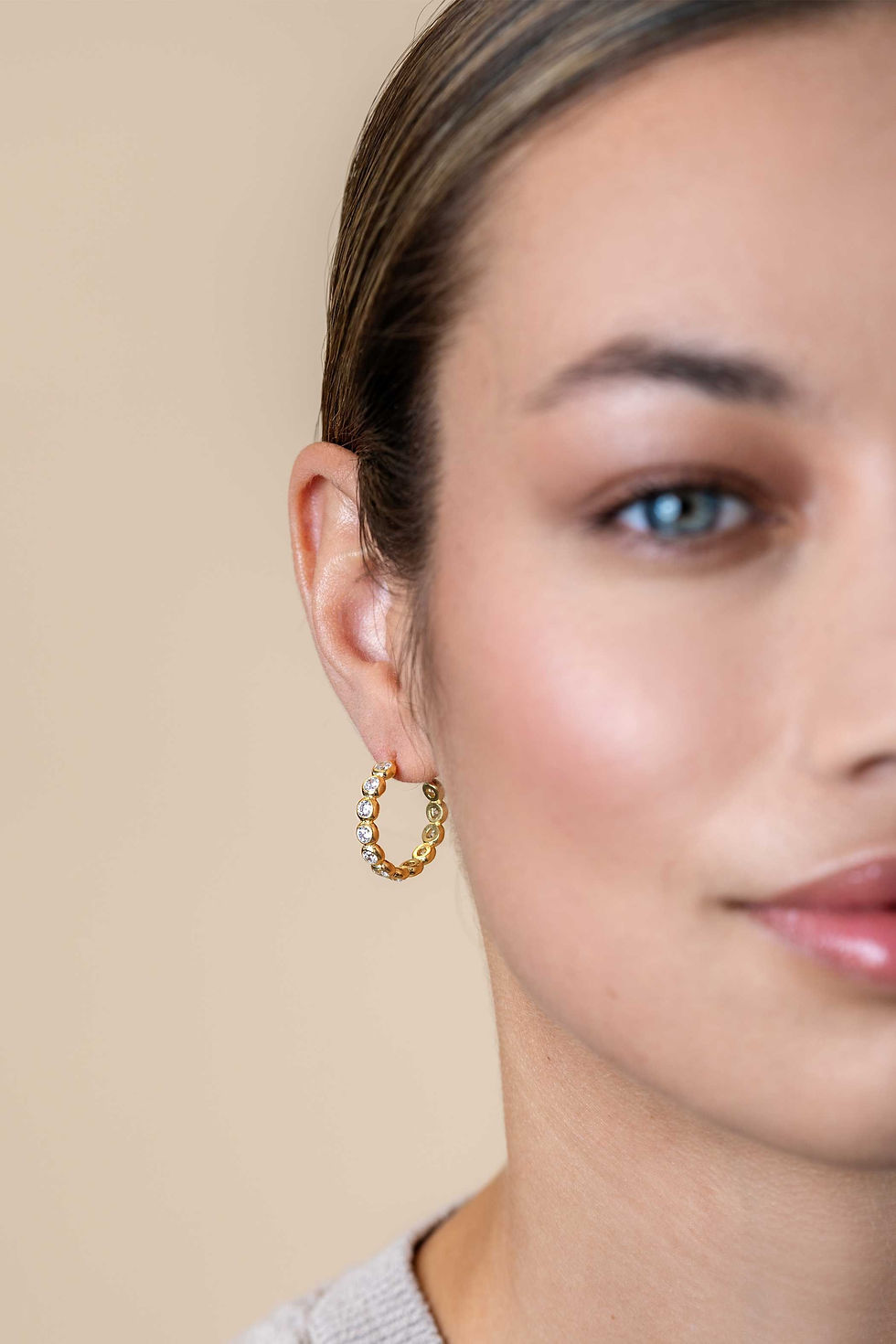 Thumbnail: ZIO2573Y  ZINZI goldplated zilveren oorringen met zirconia