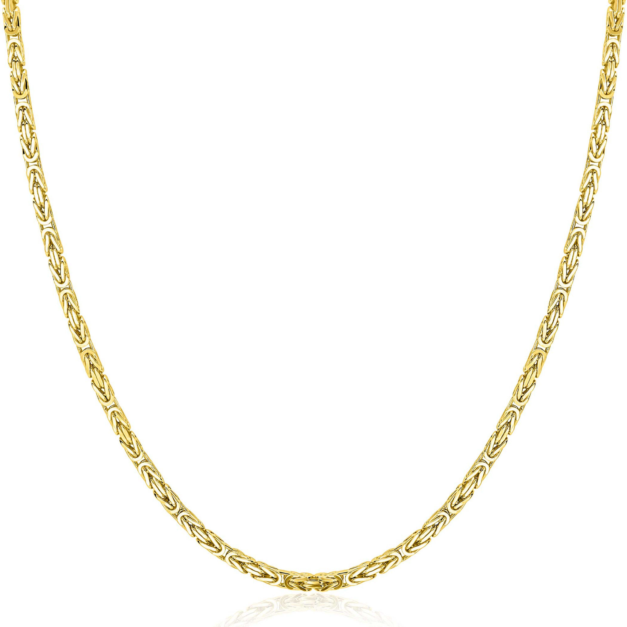 ZIC2846G ZINZI goldplated zilveren koningsschakel ketting massief