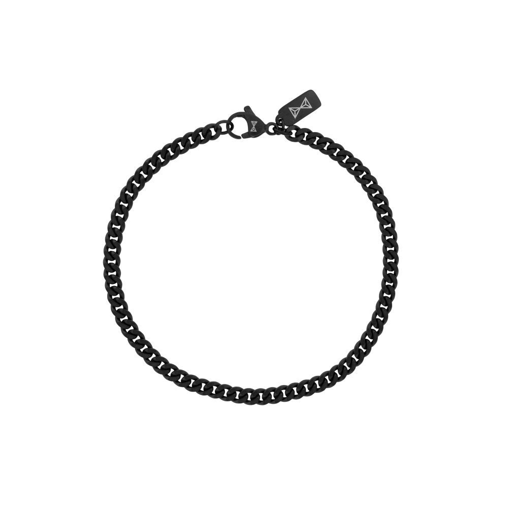 AZ-BM017-B Aze Jewels Gourmette Four zwarte stalen armband