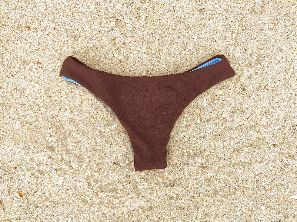 calcinha fixa bikini dupla face marroquino com azul baby 