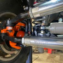 Close-up view of a custom suspension system