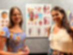 Monica and Carol during the Salon Opening standing next the BSI entry for Africa Health Chart Series. Photo by © Carolina Hrejsa