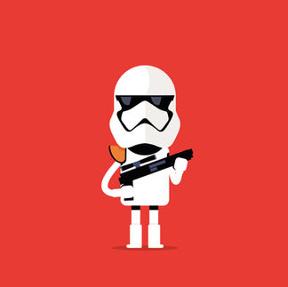 Flat vector illustration of a Stormtrooper for Star Wars Day.