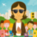 Flat vector illustration of a group of proud urban activists each showcasing their favorite tuber or veggie.