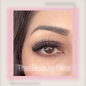 wispy Hybrid Lash Extensions on a client from seton